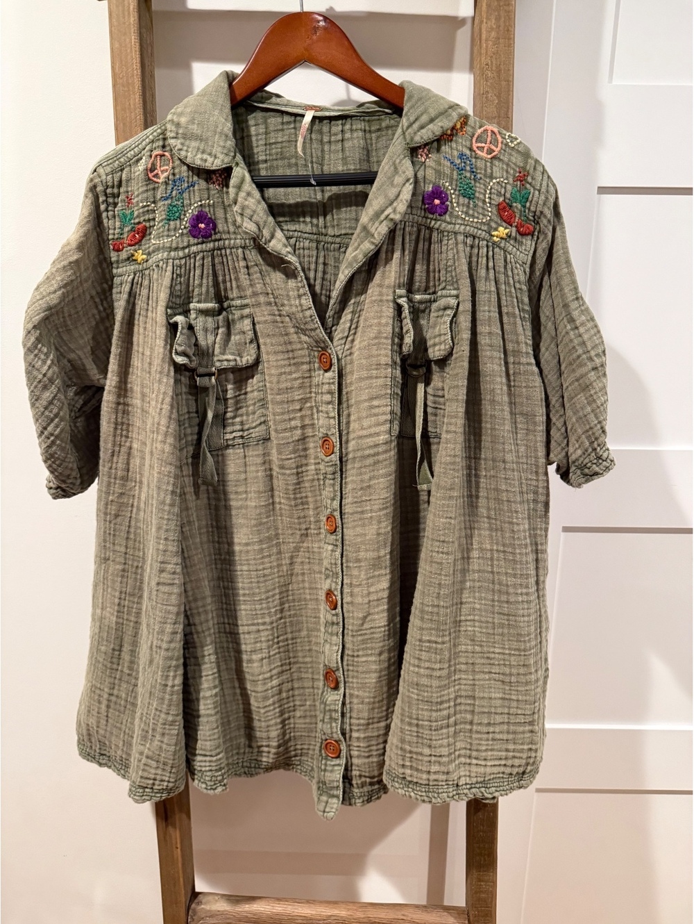 FREE PEOPLE Tracking Trails Shirt Dress - Picture 7 of 8